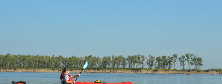 Ranger kayaking the MNRR Water Trail, NPS Photo