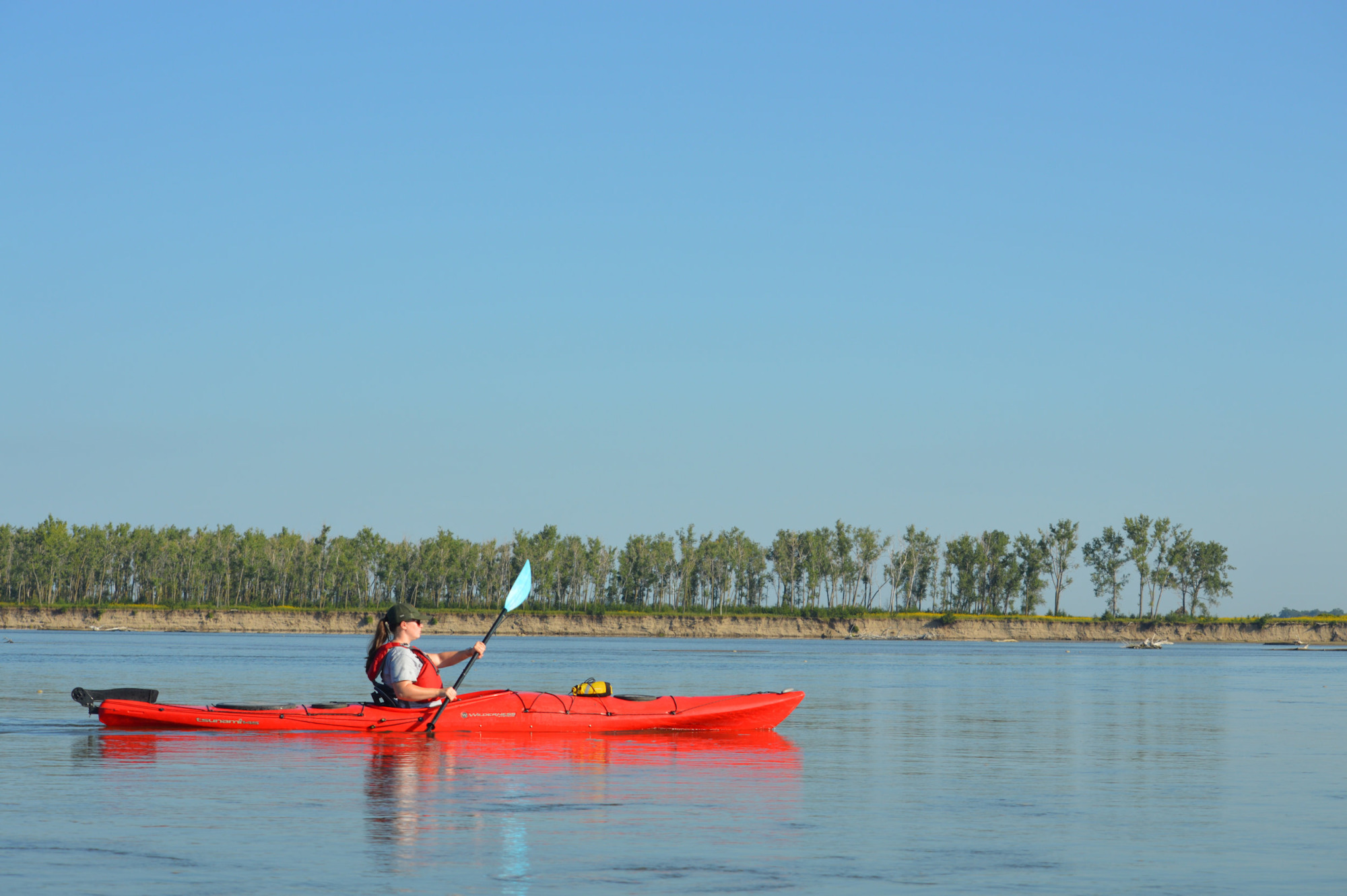 Ranger kayaking the MNRR Water Trail, NPS Photo