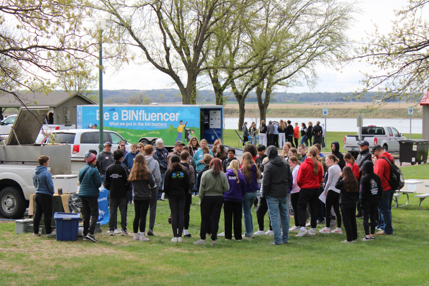 Students gather for a presentation
