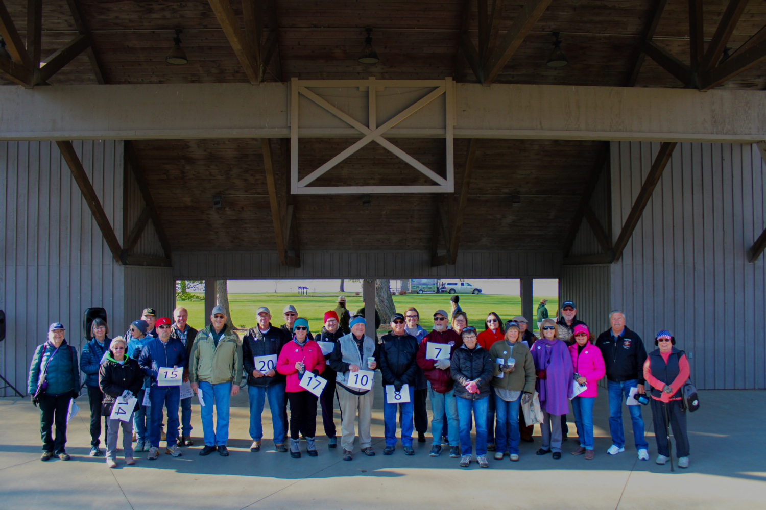 Group photo of volunteers in an amphitehather